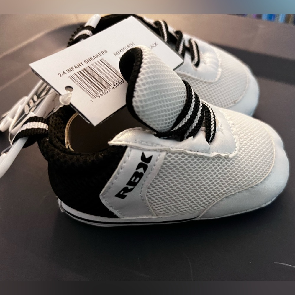 RBX black and white sneakers; infant size 3; NWT